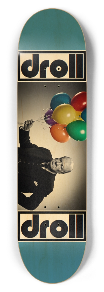 wc and balloons turquoise woodgrain 8-1/2 Skateboard Deck