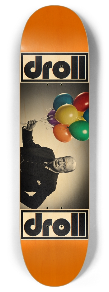 wc and balloons orange woodgrain