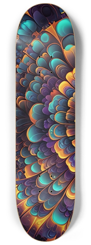 Abstract Flower Pattern 0001 8K #1 8-1/4 Skateboard Deck