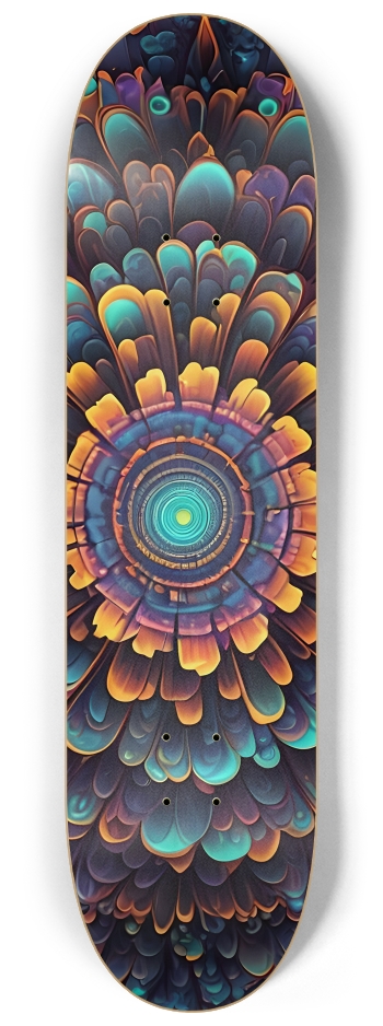 Abstract Flower Pattern 0001 8K #2 8-1/4 Skateboard Deck