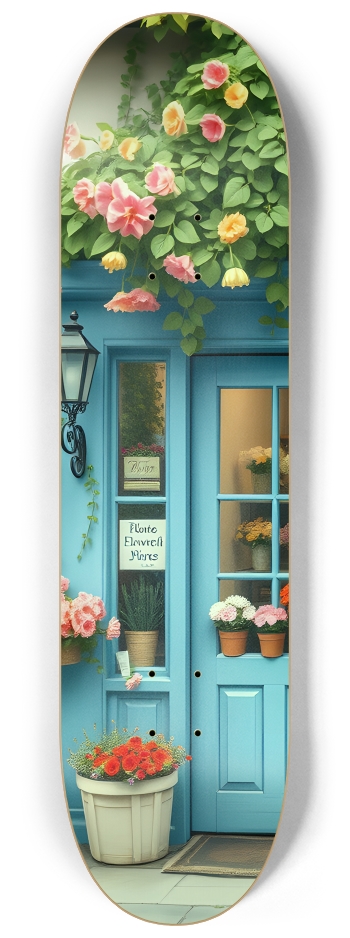 Blue Flower Storefront 0001 8K #1 8-1/4 Skateboard Deck