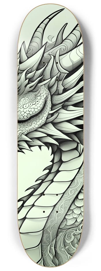 Coloring Page Dragon 0002 8K #2 8-1/4 Skateboard Deck