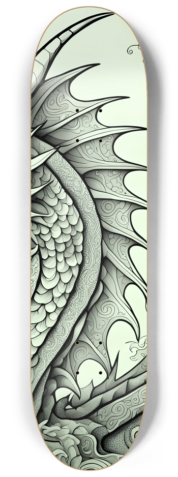 Coloring Page Dragon 0002 8K #3 8-1/4 Skateboard Deck