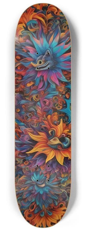 Abstract Flower Pattern 0009 8K #1 8-1/4 Skateboard Deck