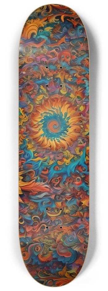 Abstract Flower Pattern 0009 8K #2 8-1/4 Skateboard Deck