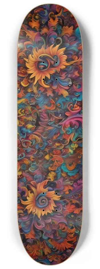 Abstract Flower Pattern 0009 8K #3 8-1/4 Skateboard Deck