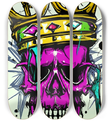 Colorful Neon King's Skull 0001 8K