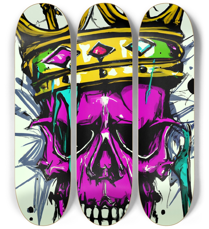 Colorful Neon King's Skull 0001 8K