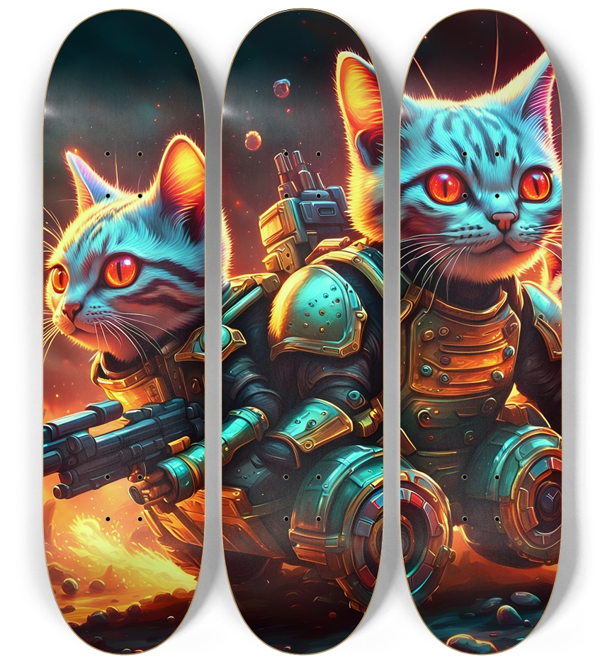 Cat Commandos 0002 8K 3 Deck Wall Series
