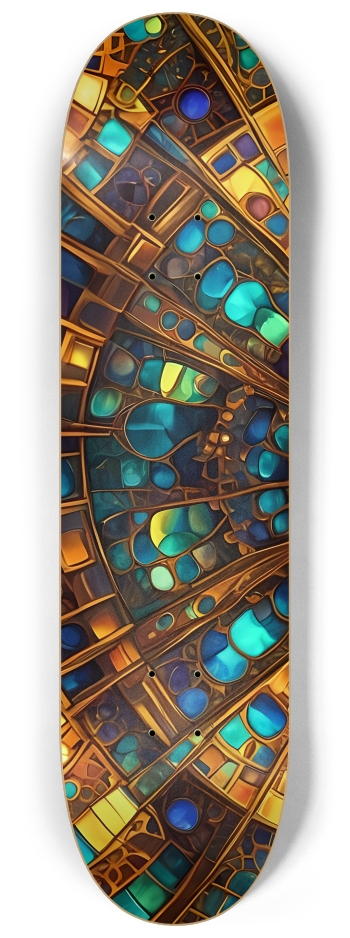 Abstract Mosaic Tile Art 0001 8K #1 8-1/4 Skateboard Deck