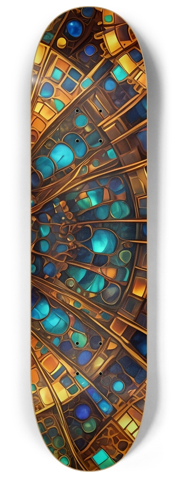 Abstract Mosaic Tile Art 0001 8K #3 8-1/4 Skateboard Deck