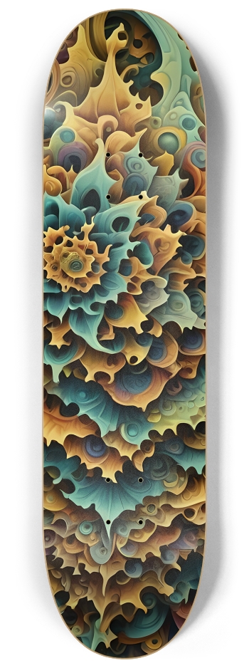 Abstract Flower Pattern 0002 8K #2 8-1/4 Skateboard Deck