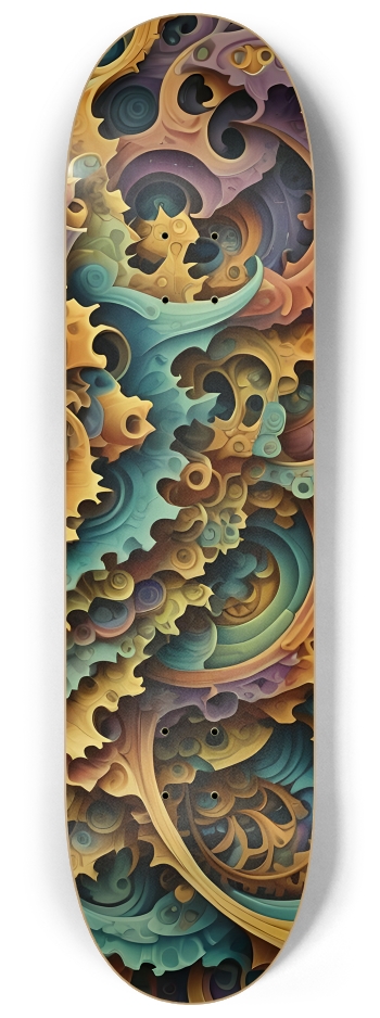 Abstract Flower Pattern 0002 8K #3 8-1/4 Skateboard Deck