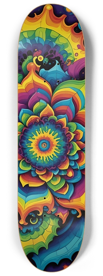Abstract Flower Pattern 0008 8K #2 8-1/4 Skateboard Deck