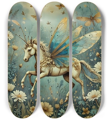 Dragonfly Unicorn and Flowers 0001 8K