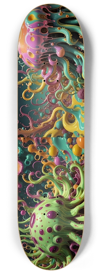 4 Psychedelic Surrealism Tentacled Spotted Pudding Blobs 0001 8K-A #1 8-1/4 Skateboard Deck