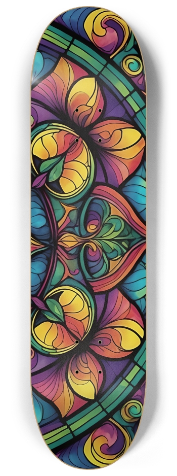 Abstract Flower Pattern 0005 8K #3 8-1/4 Skateboard Deck