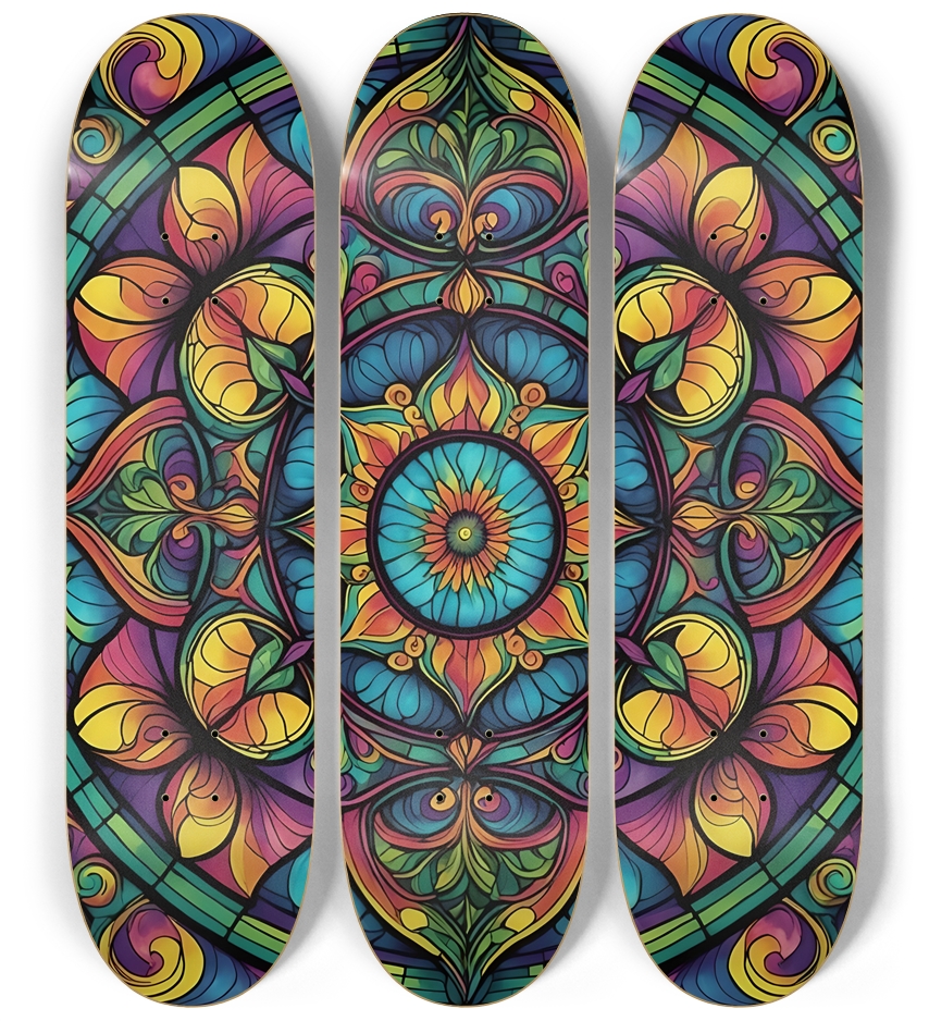Abstract Flower Pattern 0005 8K 3 Deck Wall Series