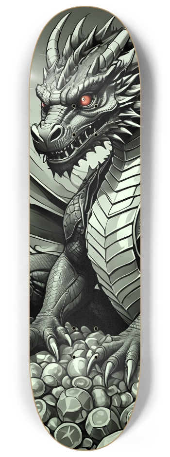 Black and White Dragon 0001 8K #2 8-1/4 Skateboard Deck