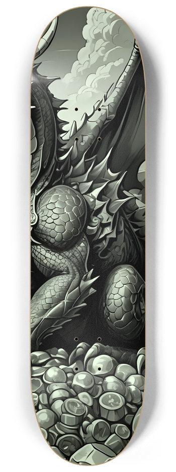Black and White Dragon 0001 8K #3 8-1/4 Skateboard Deck