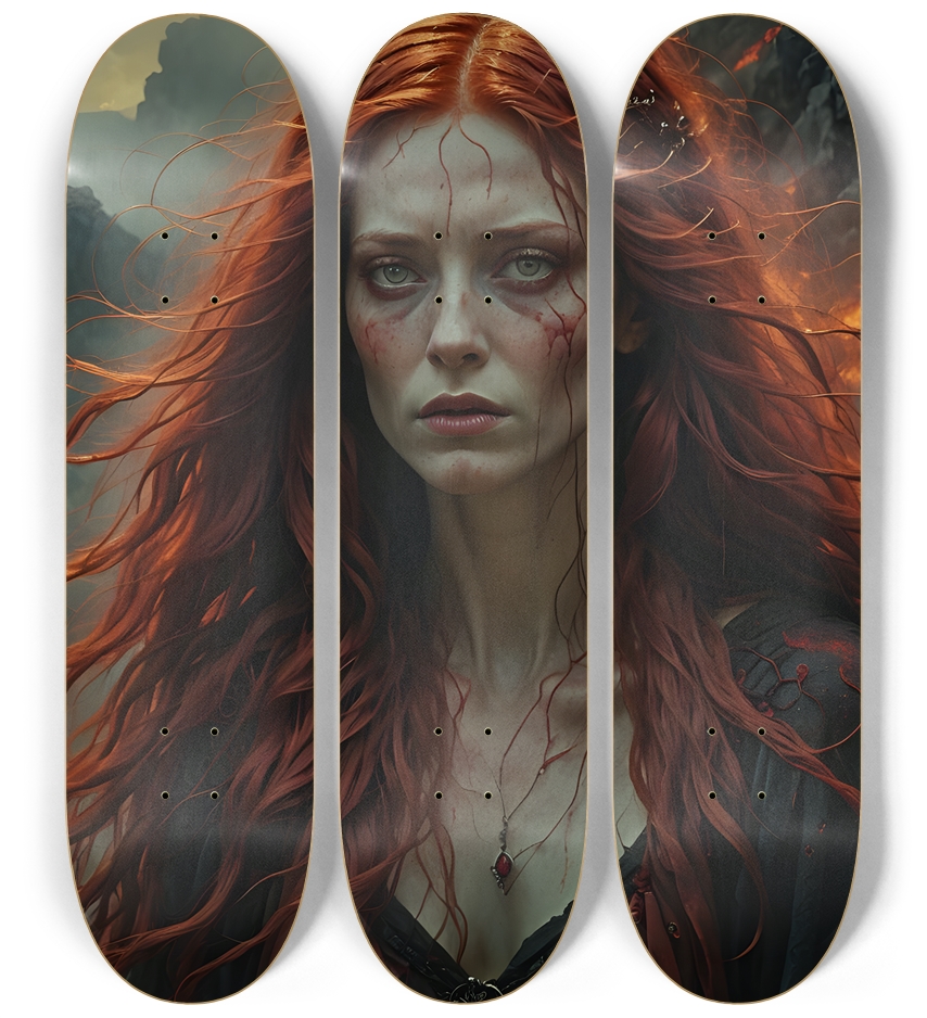 Beautiful Redhead 0002 8K 3 Deck Wall Series