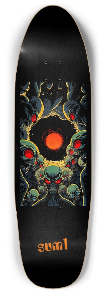 sum1sk8boards aliens black hole punk nose pool board Punk Nose Pool Shape