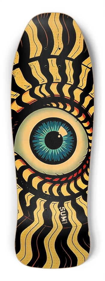 sum1sk8boards eyeball spiral shredder shape board