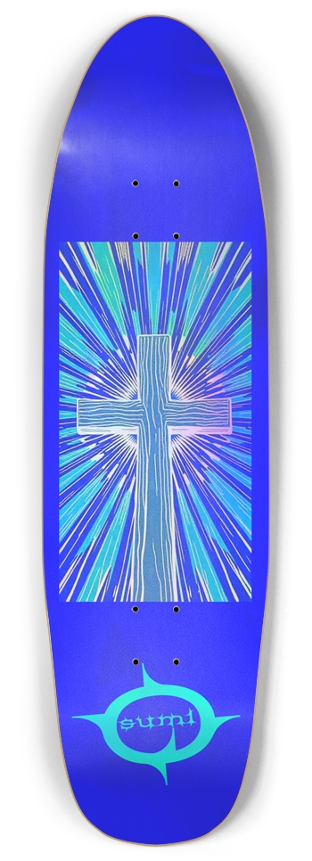 sum1sk8boards holographic cross punk nose pool skateboard