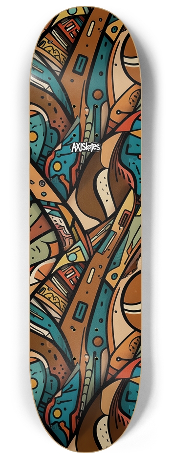 Urban Tribal 1 - Custom Popsicle Urban Abstract Tribal Earthy 8-1/4 Skateboard Deck