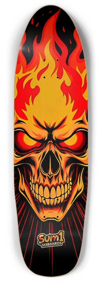 sum1sk8boards flaming skull old school punk nose pool board Punk Nose Shape