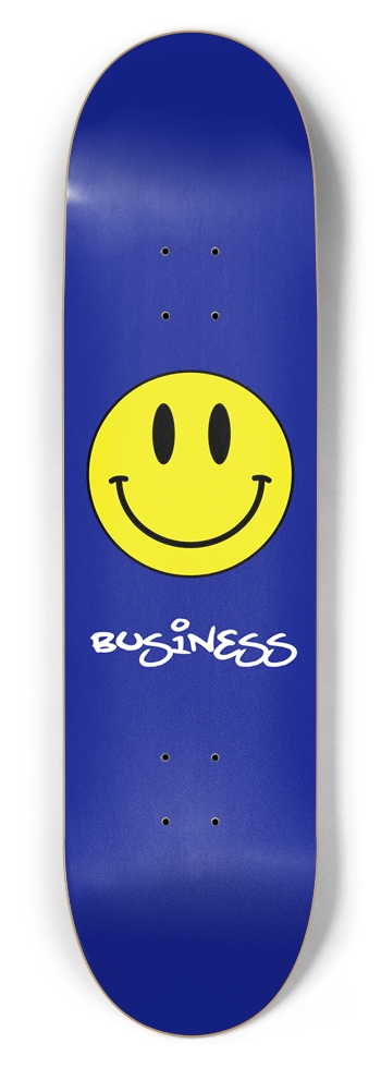 Blue "Smiley" Board 8-1/2 Skateboard Deck