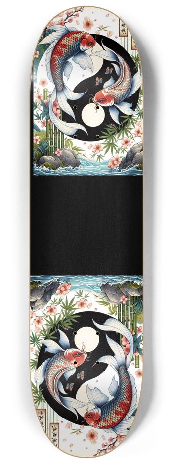 Custom Chinese Koi Yin Yang 8-1/4 Skateboard Deck