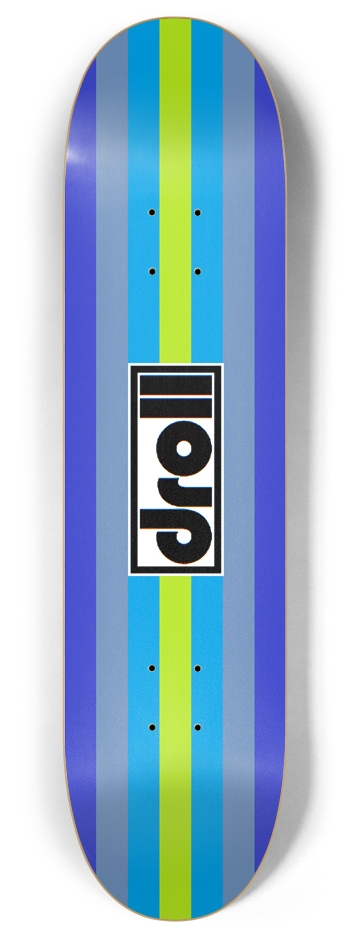 classic stripes spring green, lantern blue, slate blue, royal blue 8 Inch Skateboard Deck