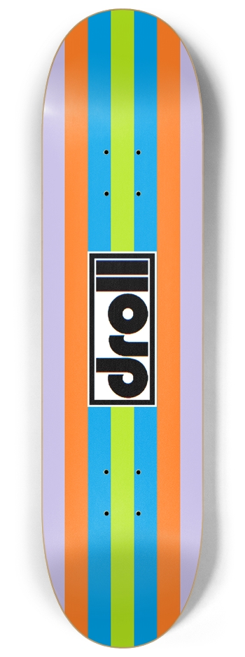 classic stripes spring green, lantern blue, orange, lilac 8-1/4 Skateboard Deck