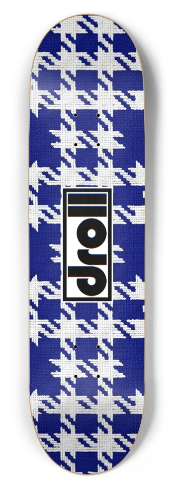 houndstooth royal blue, white 8-1/2 Skateboard Deck