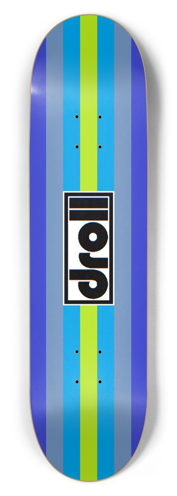 classic stripes spring green, lantern blue, slate blue, royal blue 8-1/2 Skateboard Deck