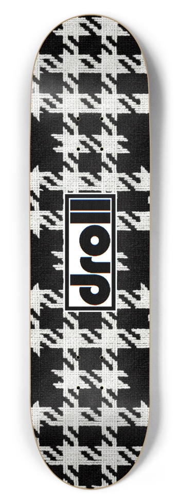 houndstooth black, white 8-1/2 Skateboard Deck