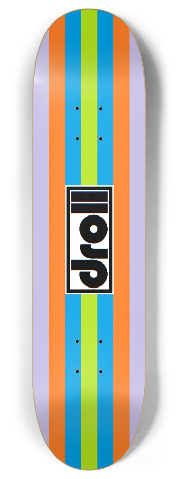 classic stripes spring green, lantern blue, orange, lilac 8 Inch Skateboard Deck