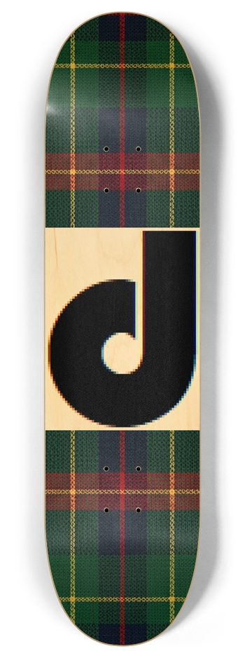d logo tartan green 8 Inch Skateboard Deck