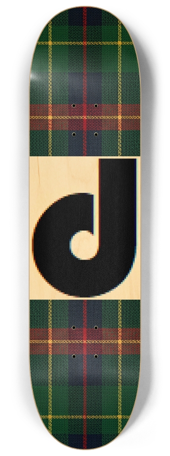 d logo tartan green 8-1/4 Skateboard Deck