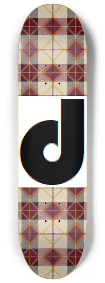 d logo tartan crimson, beige, mustard 8-1/4 Skateboard Deck