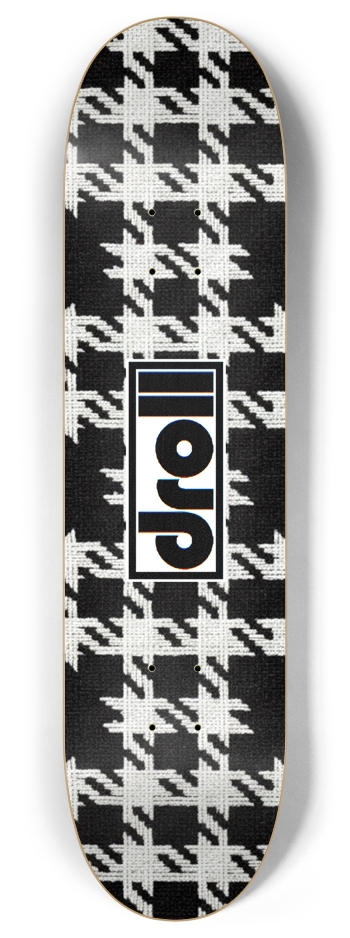houndstooth black, white 8 Inch Skateboard Deck