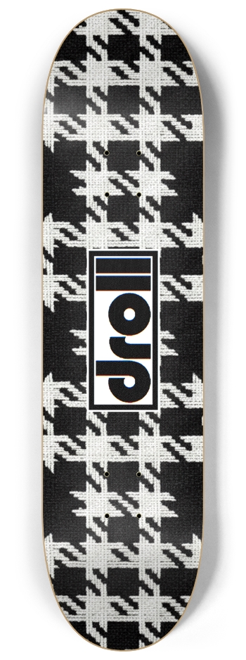 houndstooth black, white 8-1/4 Skateboard Deck