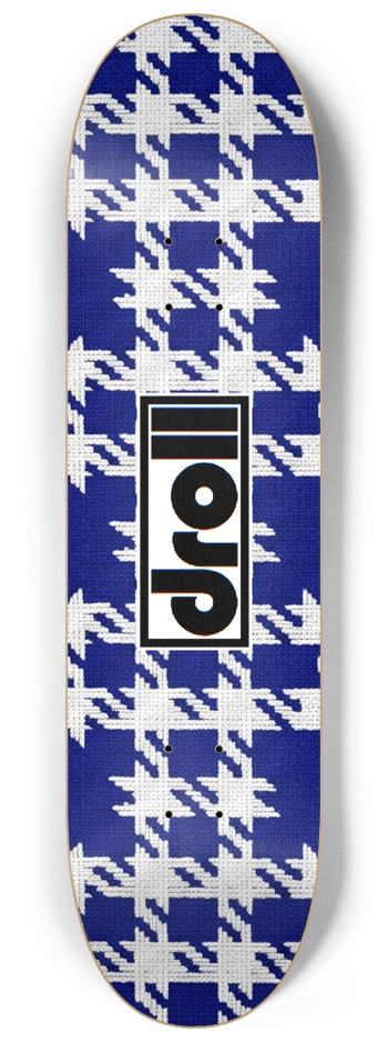 houndstooth royal blue, white 8-1/4 Skateboard Deck