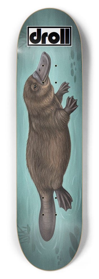 platypus on teal 8-1/2 Skateboard Deck