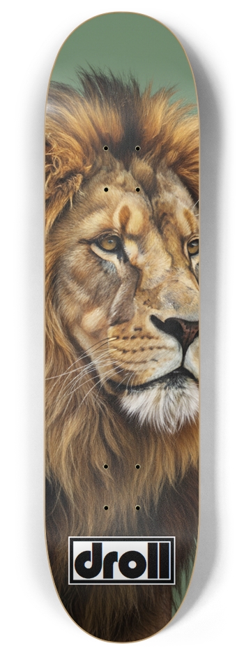 lion on sage green 8 Inch Skateboard Deck