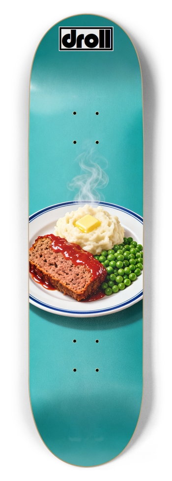 meatloaf dinner on aquamarine