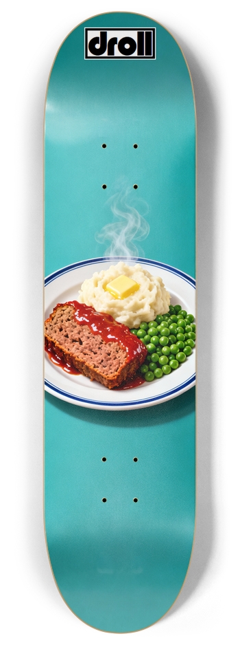 meatloaf dinner on aquamarine
