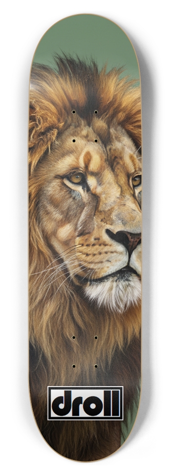 lion on sage green 8-1/2 Skateboard Deck