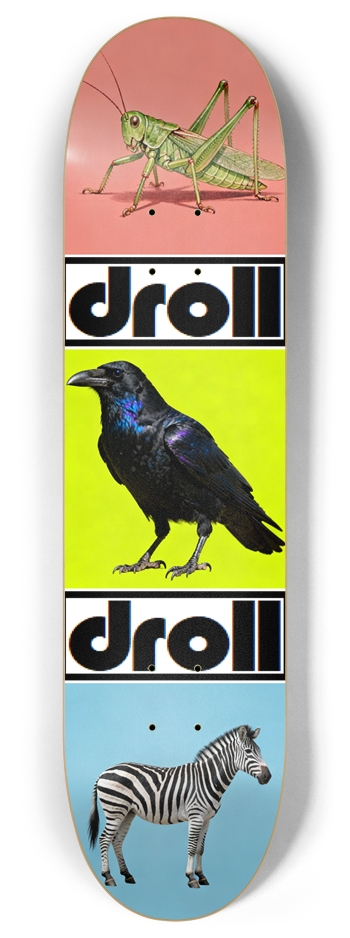 grasshopper, raven, zebra 8 Inch Skateboard Deck